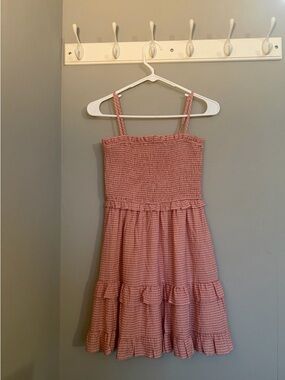 Girls Pink Smocked Tiered Sundress